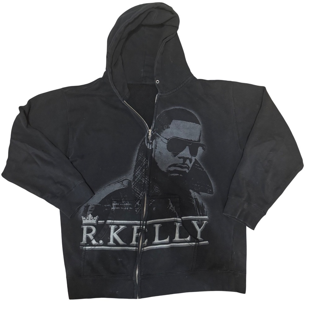 R. Kelly Y2K Graphic Full Zip‎ Hoodie Mens Streetwear Music Merch Sweatshirt